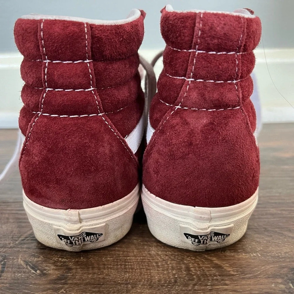 Vans Sk8-Hi burgundy shoes. Women’s size 8. Men’s size 6.5. - Picture 4 of 6